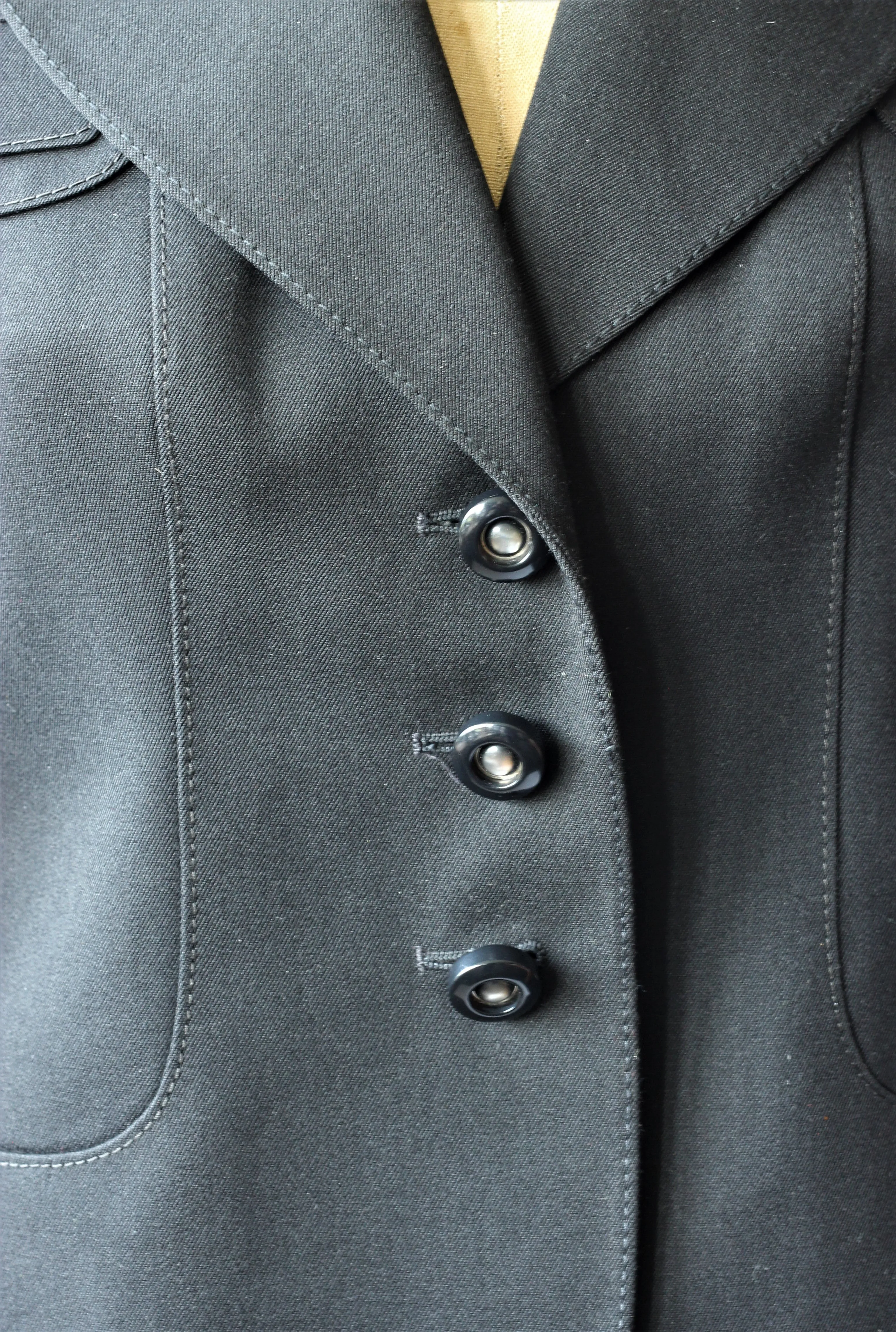 1980s Black Wool Blazer//Size M