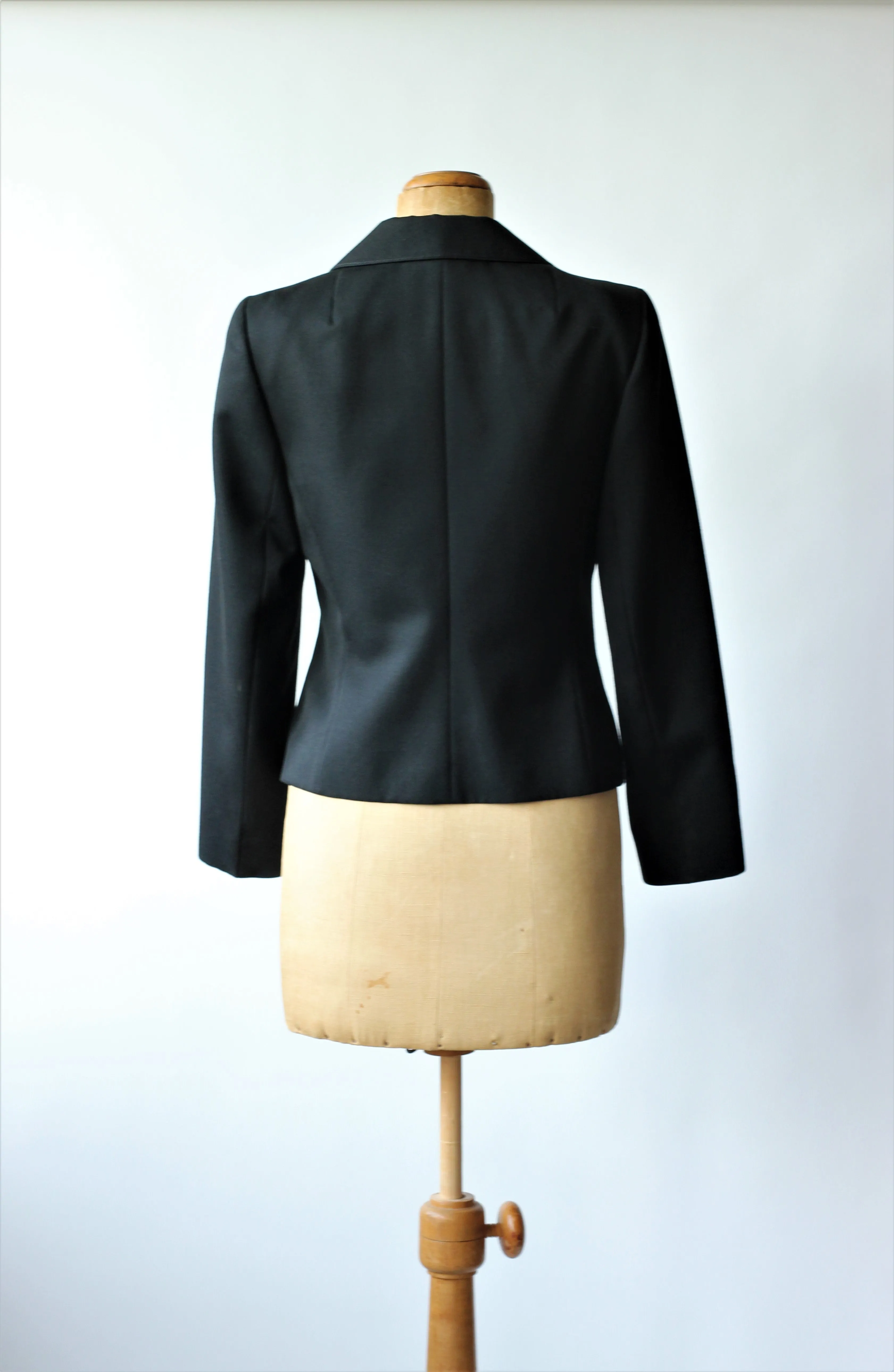1980s Black Wool Blazer//Size M