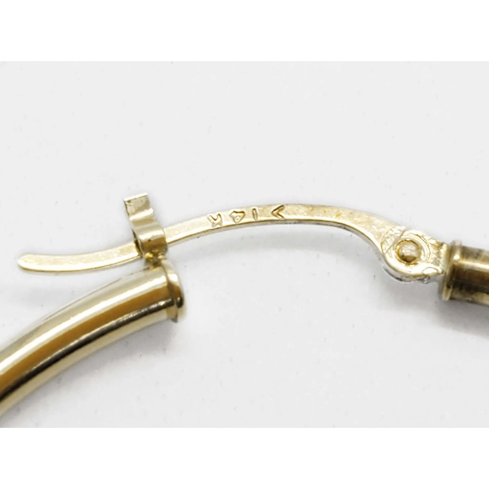 2mm Wide Hoop Earrings 14k Gold 1-5/8" Diameter