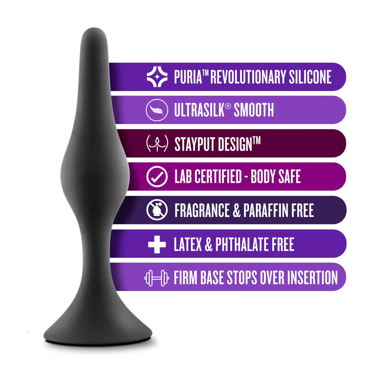 Anal Adventures Platinum By Blush® | Beginner Black 5.25-Inch Anal Plug