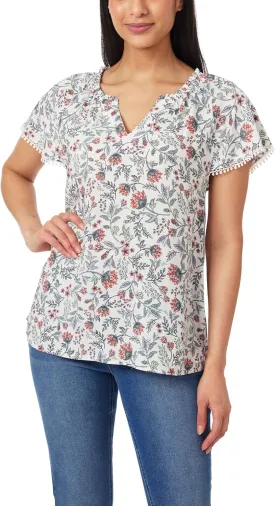 Angels Forever Young Women's Aileen Flutter Sleeve Blouse Top