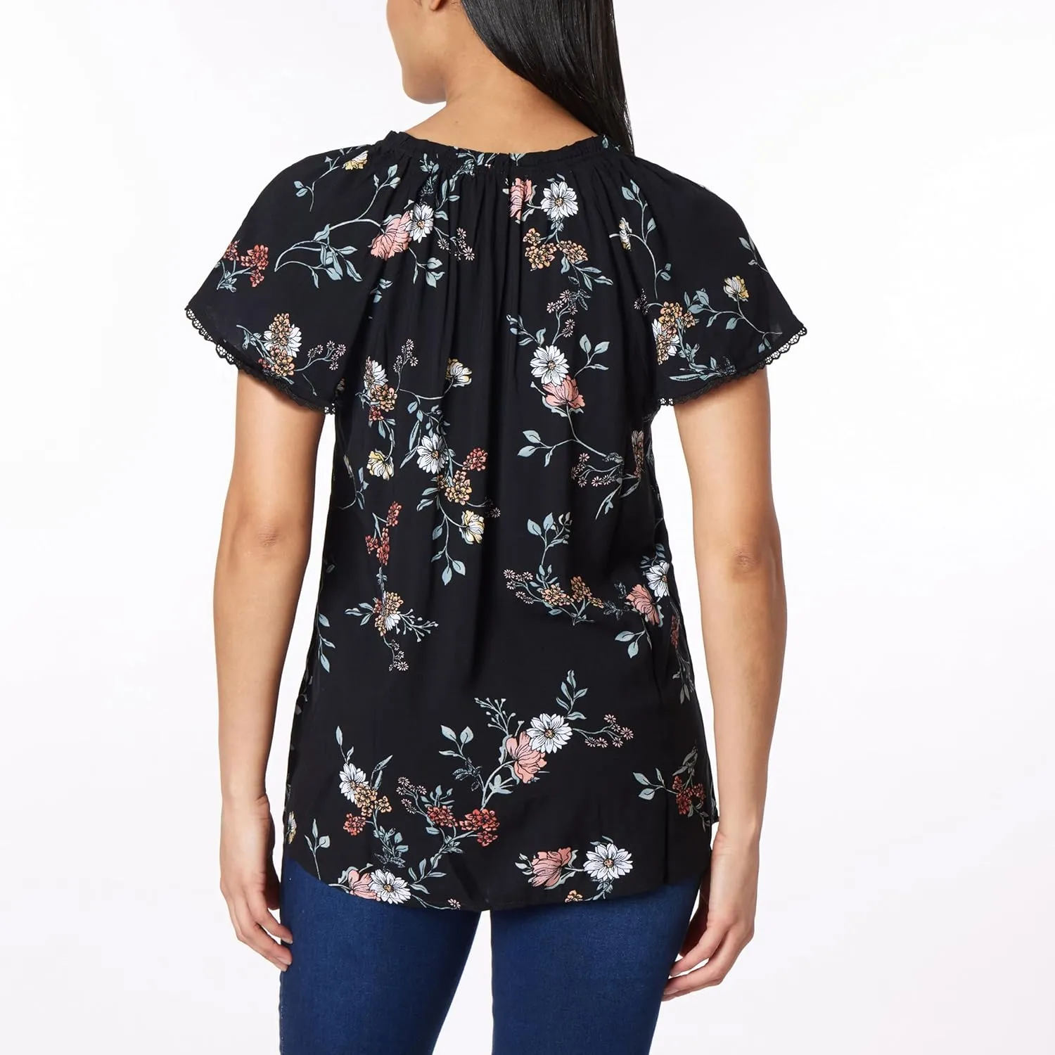Angels Forever Young Women's Aileen Flutter Sleeve Blouse Top