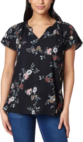 Angels Forever Young Women's Aileen Flutter Sleeve Blouse Top