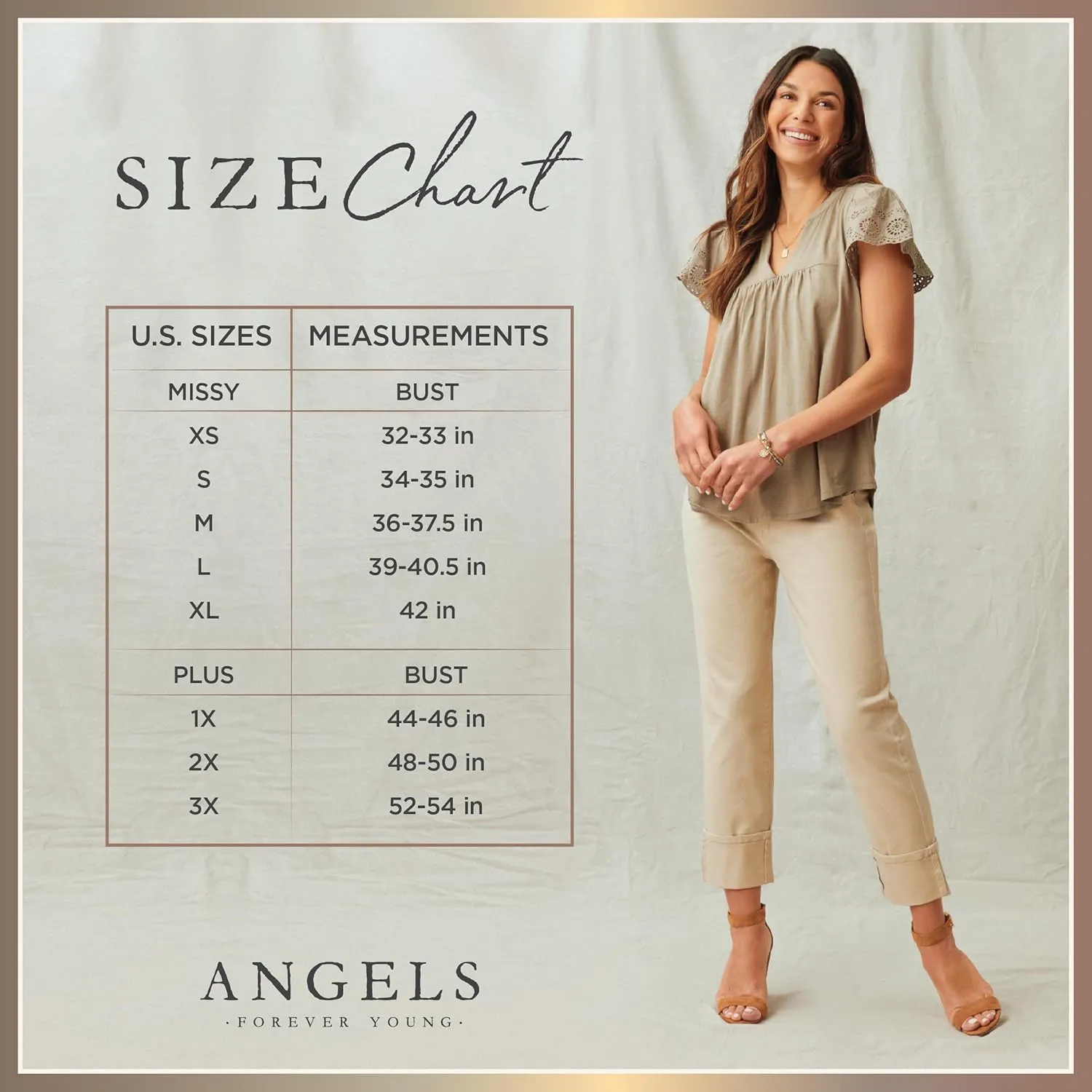Angels Forever Young Women's Aileen Flutter Sleeve Blouse Top