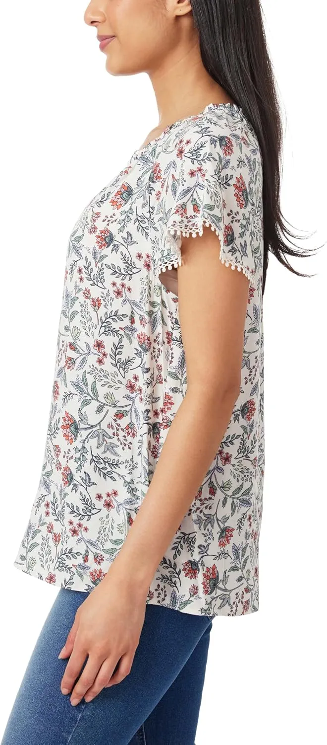 Angels Forever Young Women's Aileen Flutter Sleeve Blouse Top