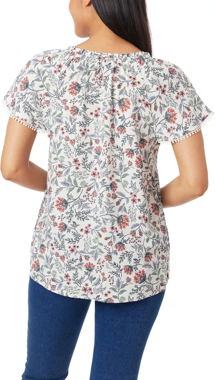 Angels Forever Young Women's Aileen Flutter Sleeve Blouse Top