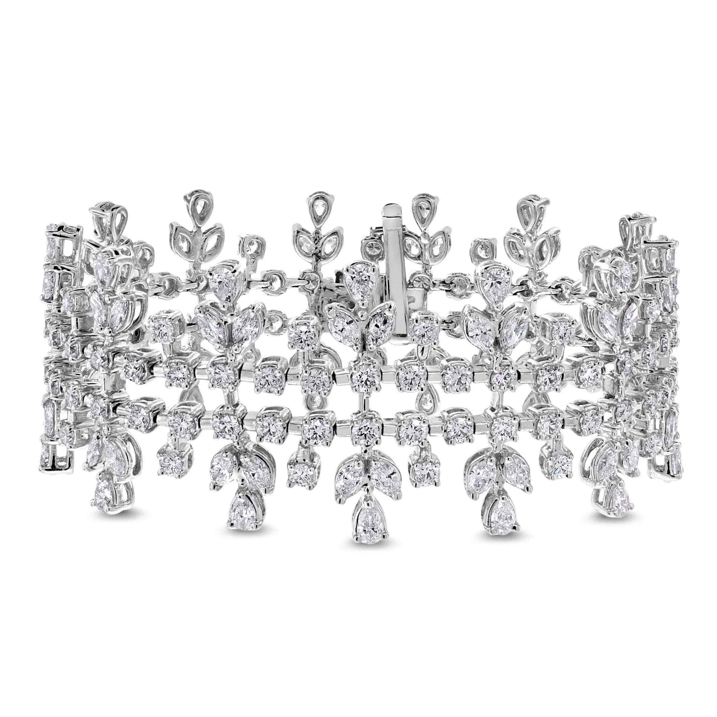 Beauvince Eloise Diamond Bracelet (9.29 ct Diamonds) in White Gold