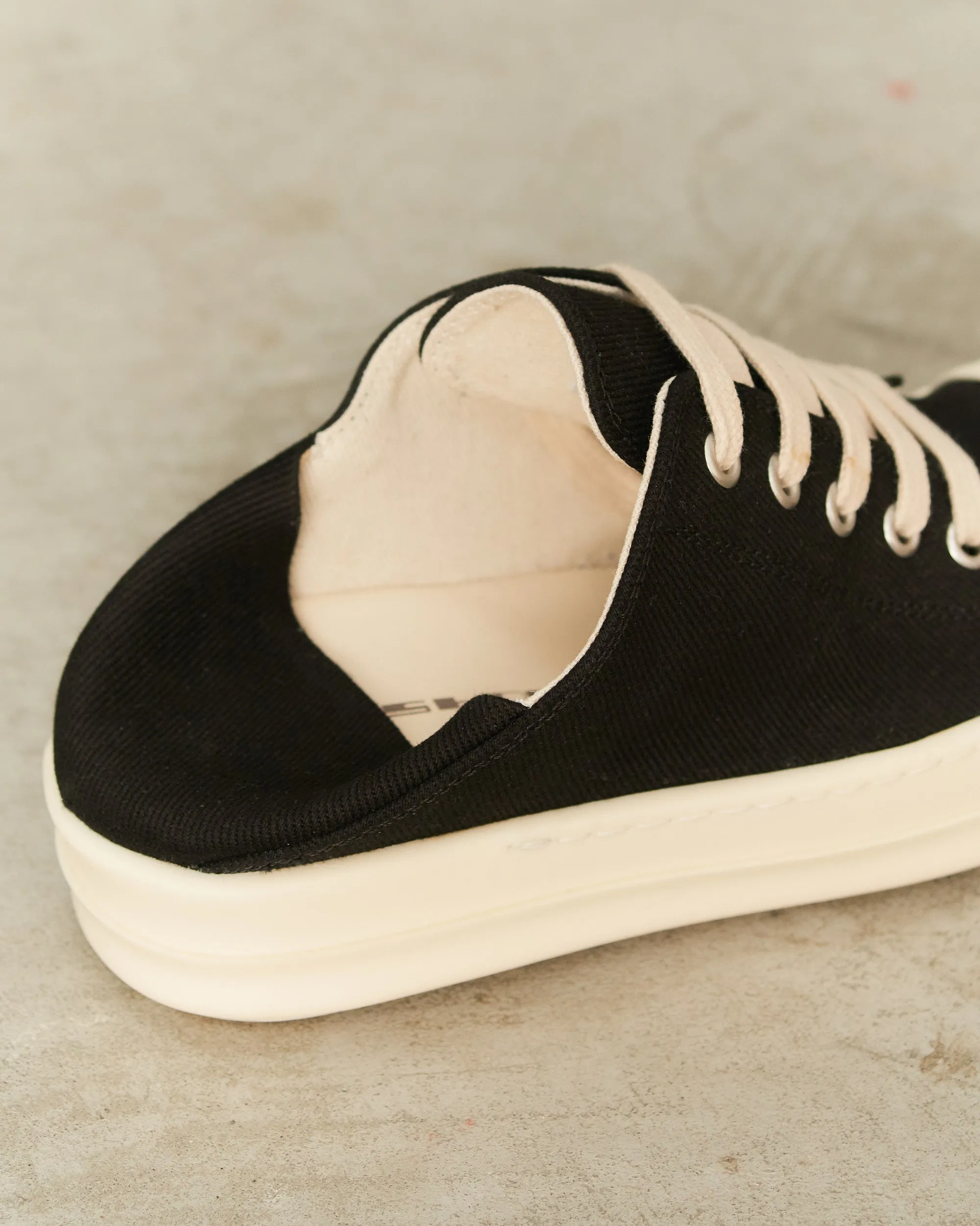 Black Denim Slip On Sneakers