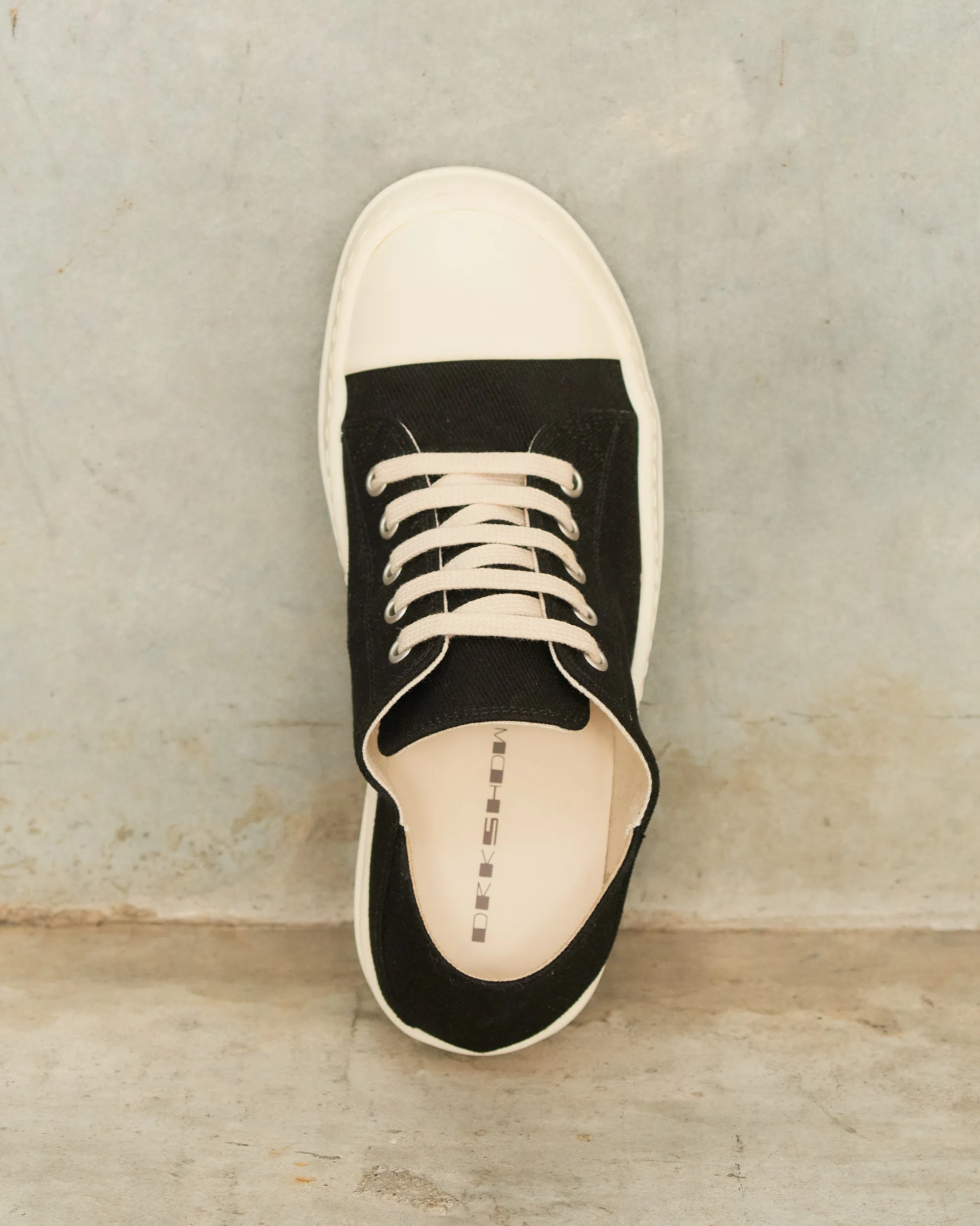 Black Denim Slip On Sneakers