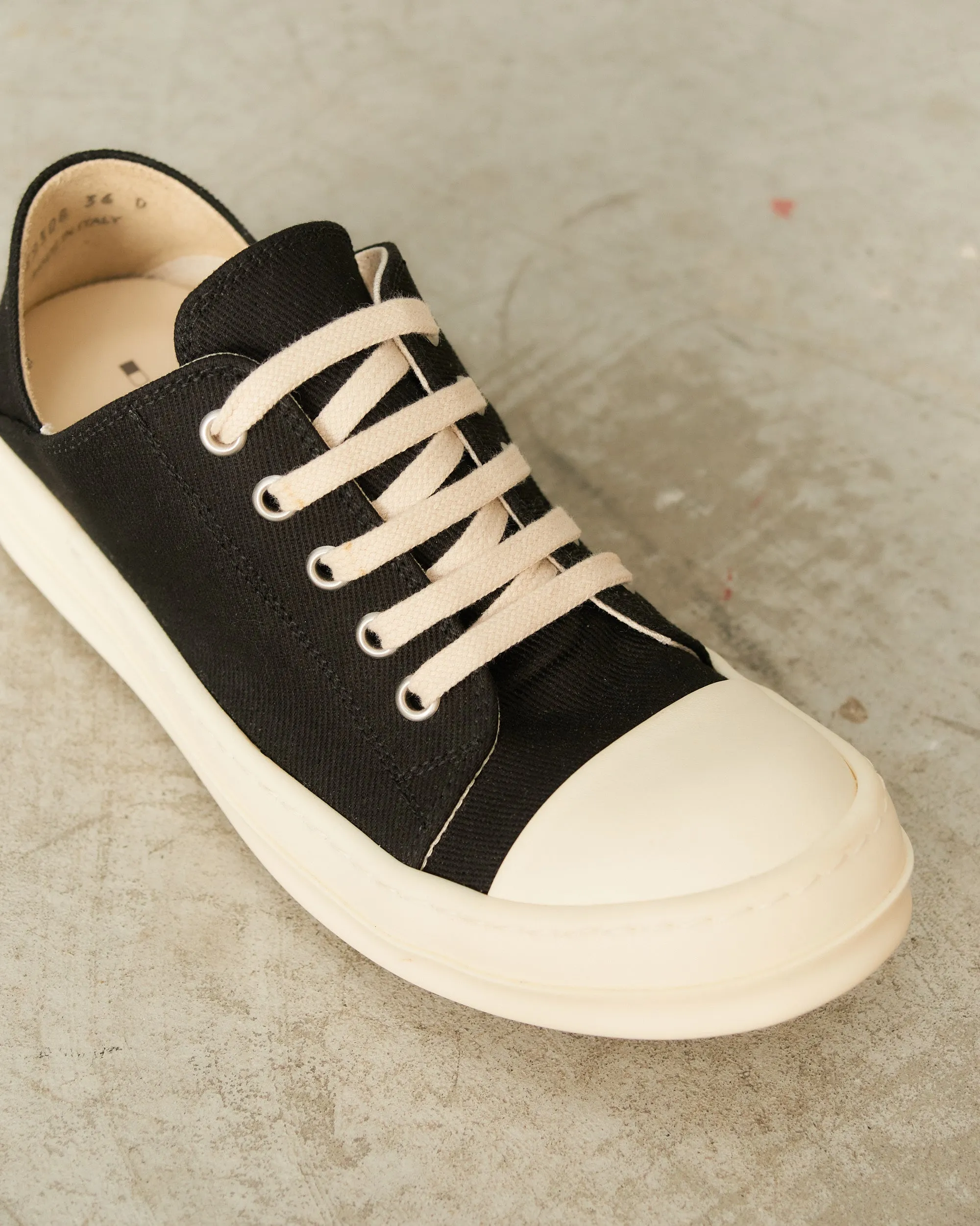 Black Denim Slip On Sneakers