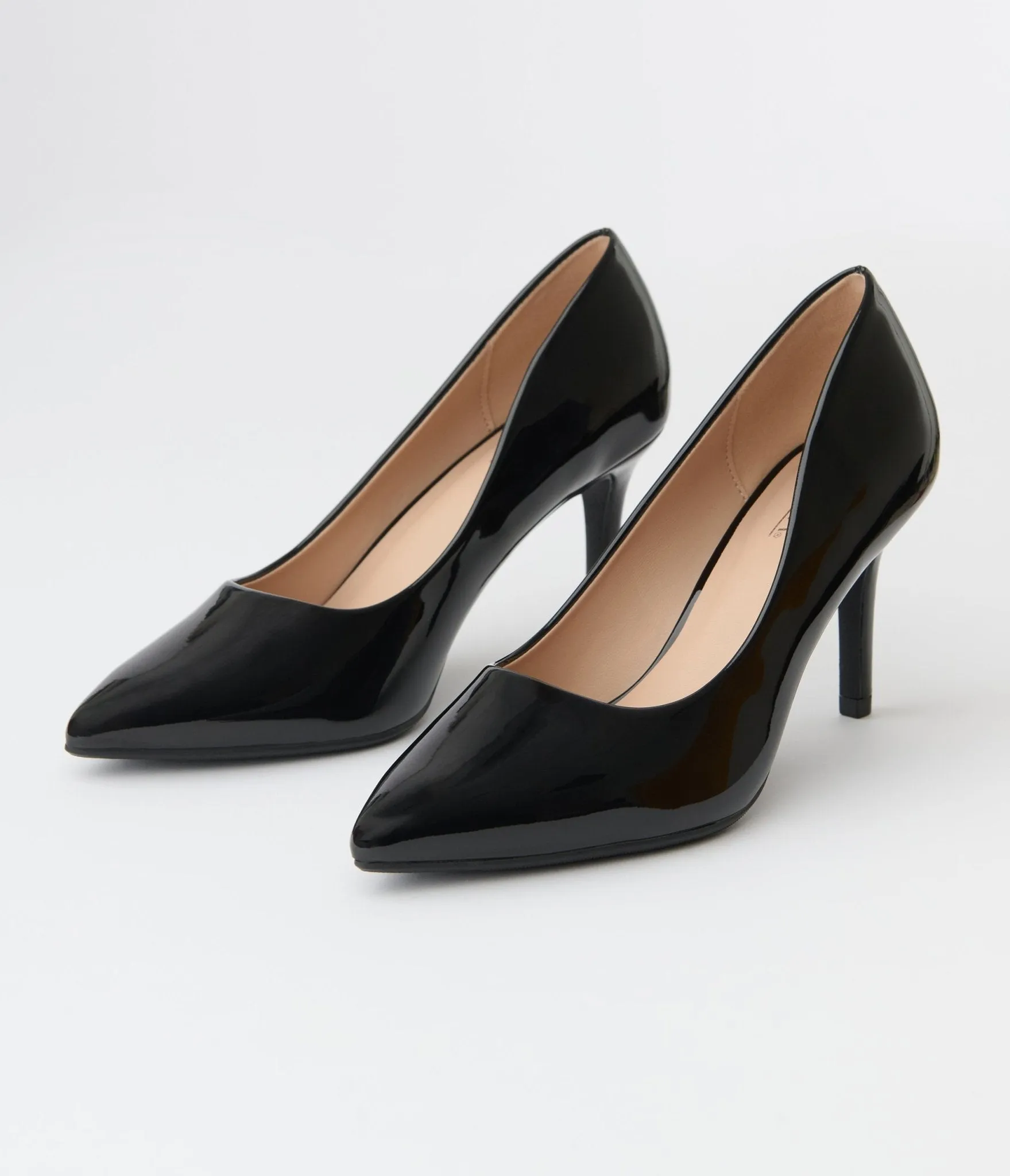 Black Patent Leatherette Stiletto Heels