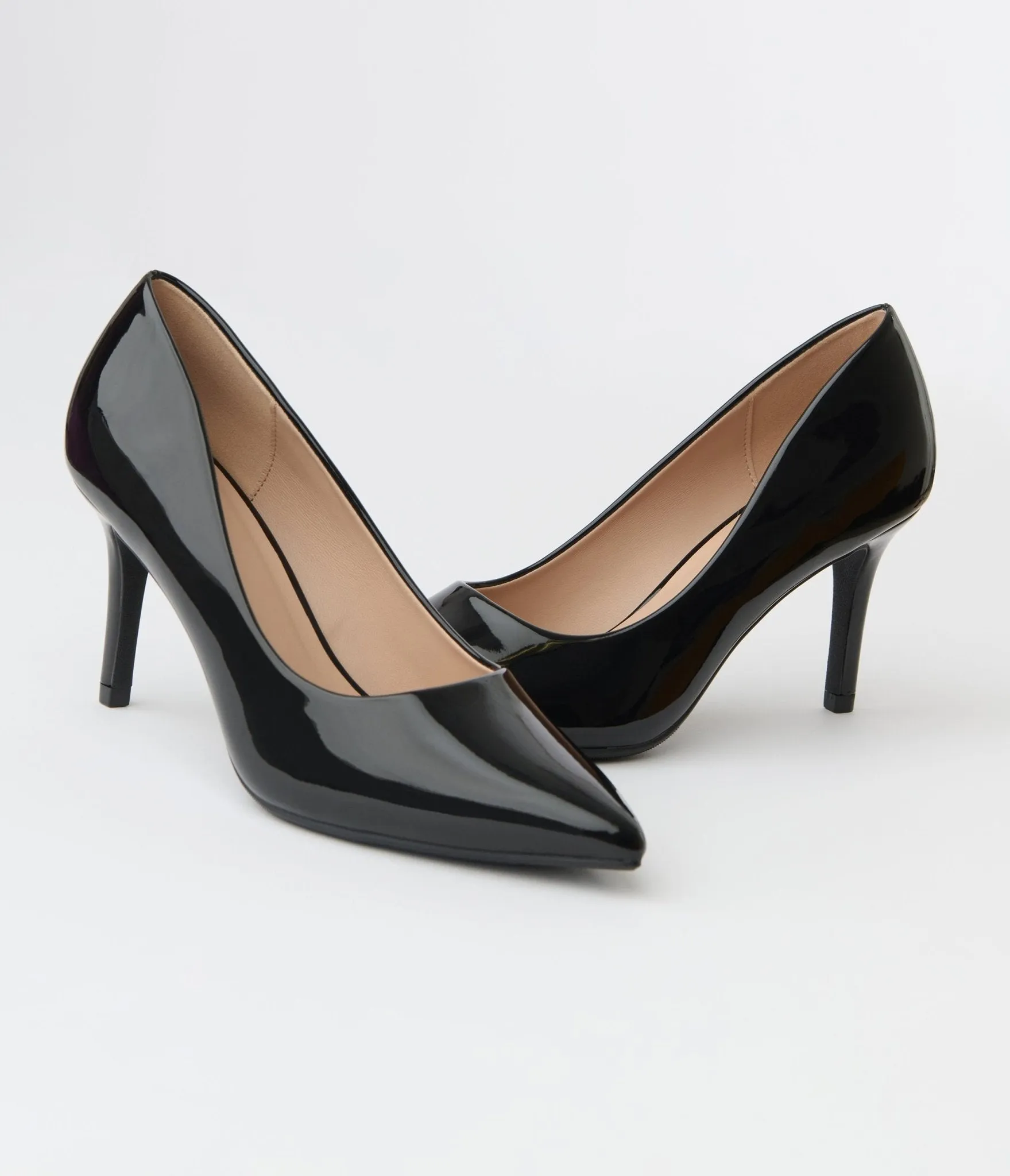 Black Patent Leatherette Stiletto Heels