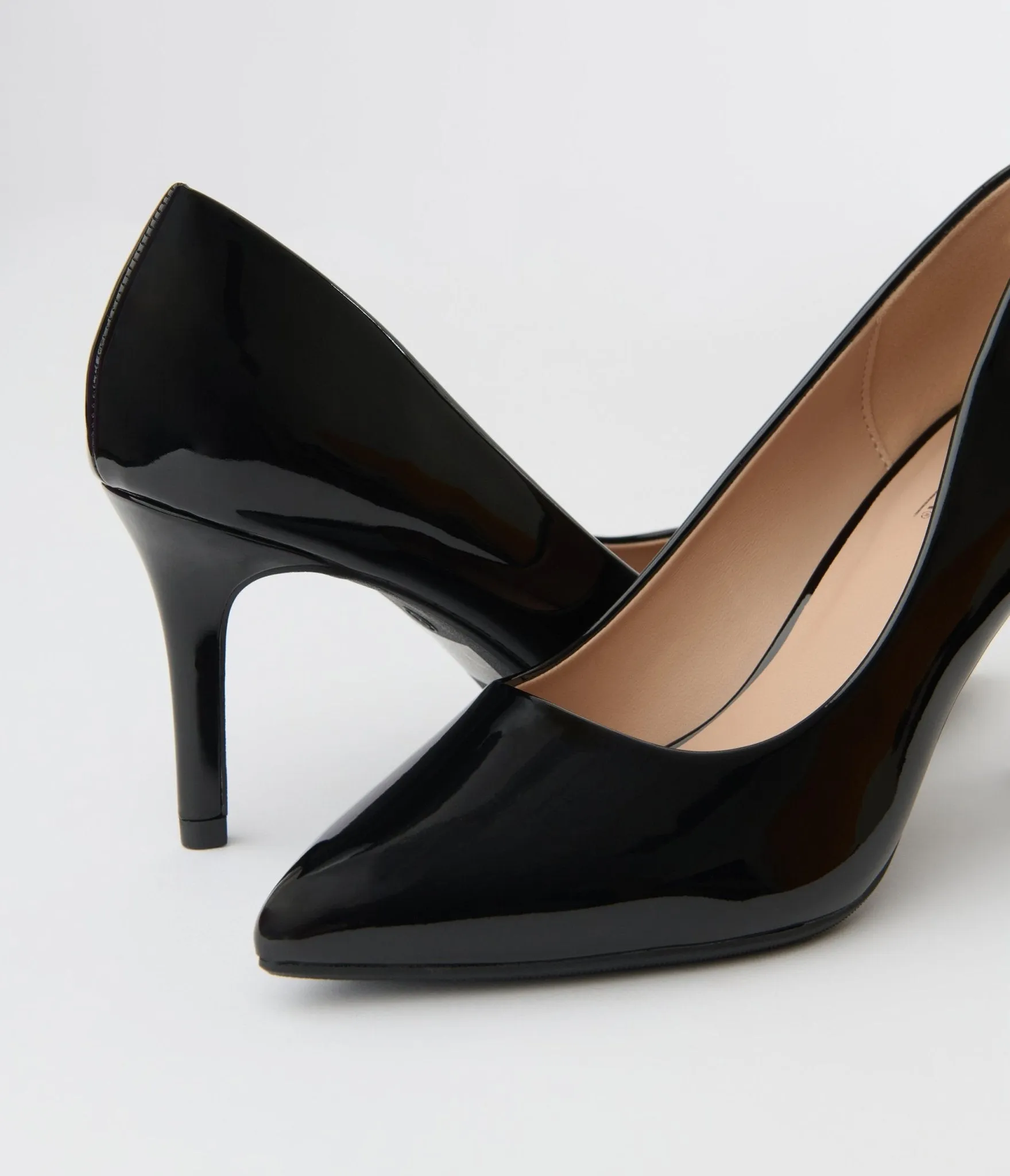 Black Patent Leatherette Stiletto Heels