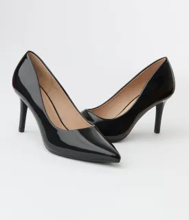 Black Patent Leatherette Stiletto Heels