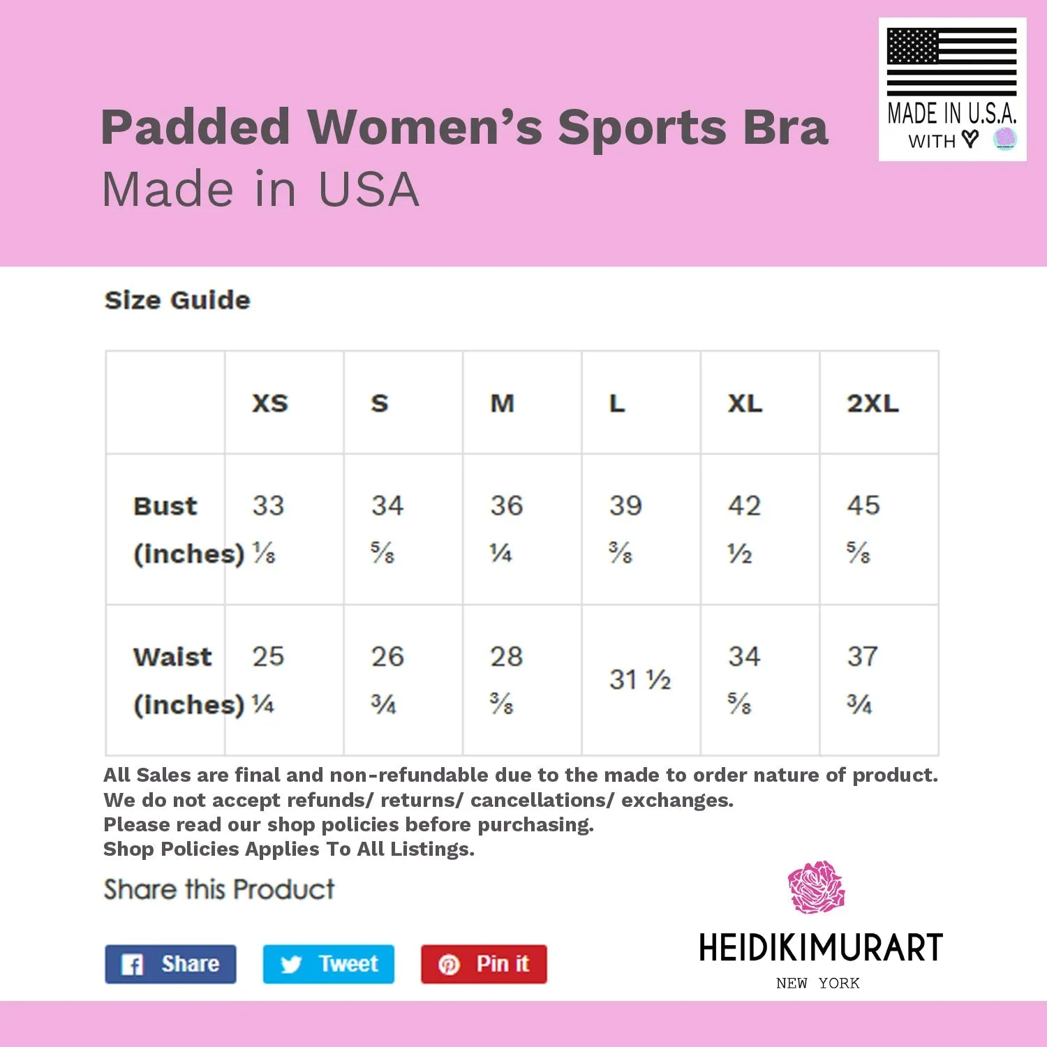 Blue Starry Padded Sports Bra, Best Padded Sports Workout Fitness Bra For Ladies - Made in USA/EU/MX