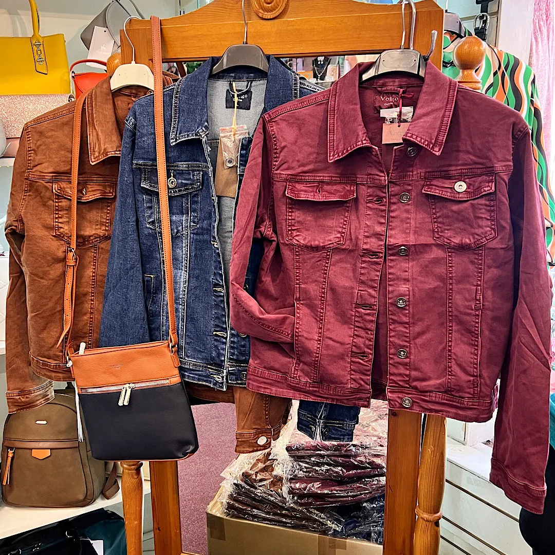 Burgundy Denim Jacket