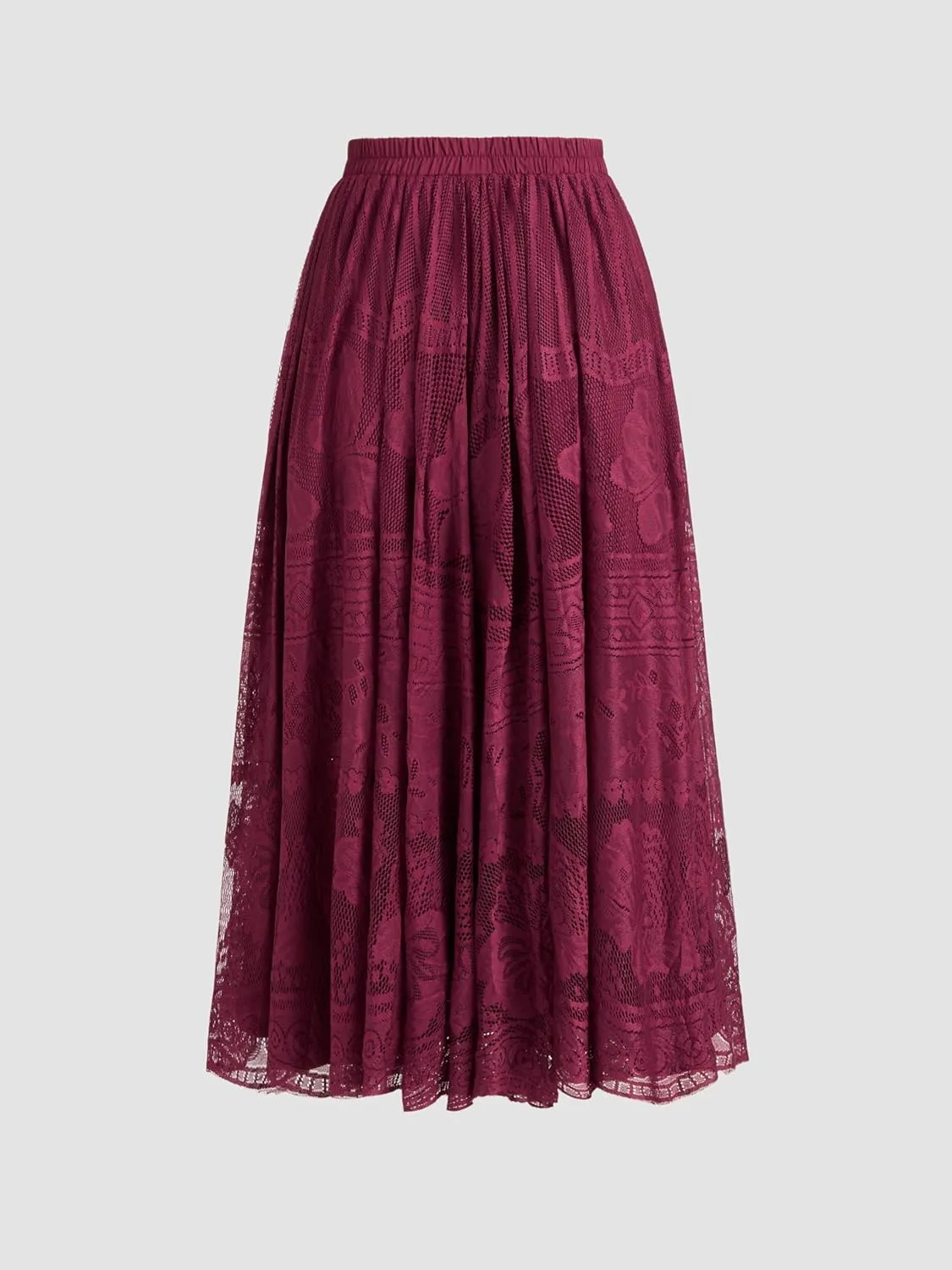 CIDER Women's Long Maxi Lace Skirt Floral Lace Mesh Trendy Skirts