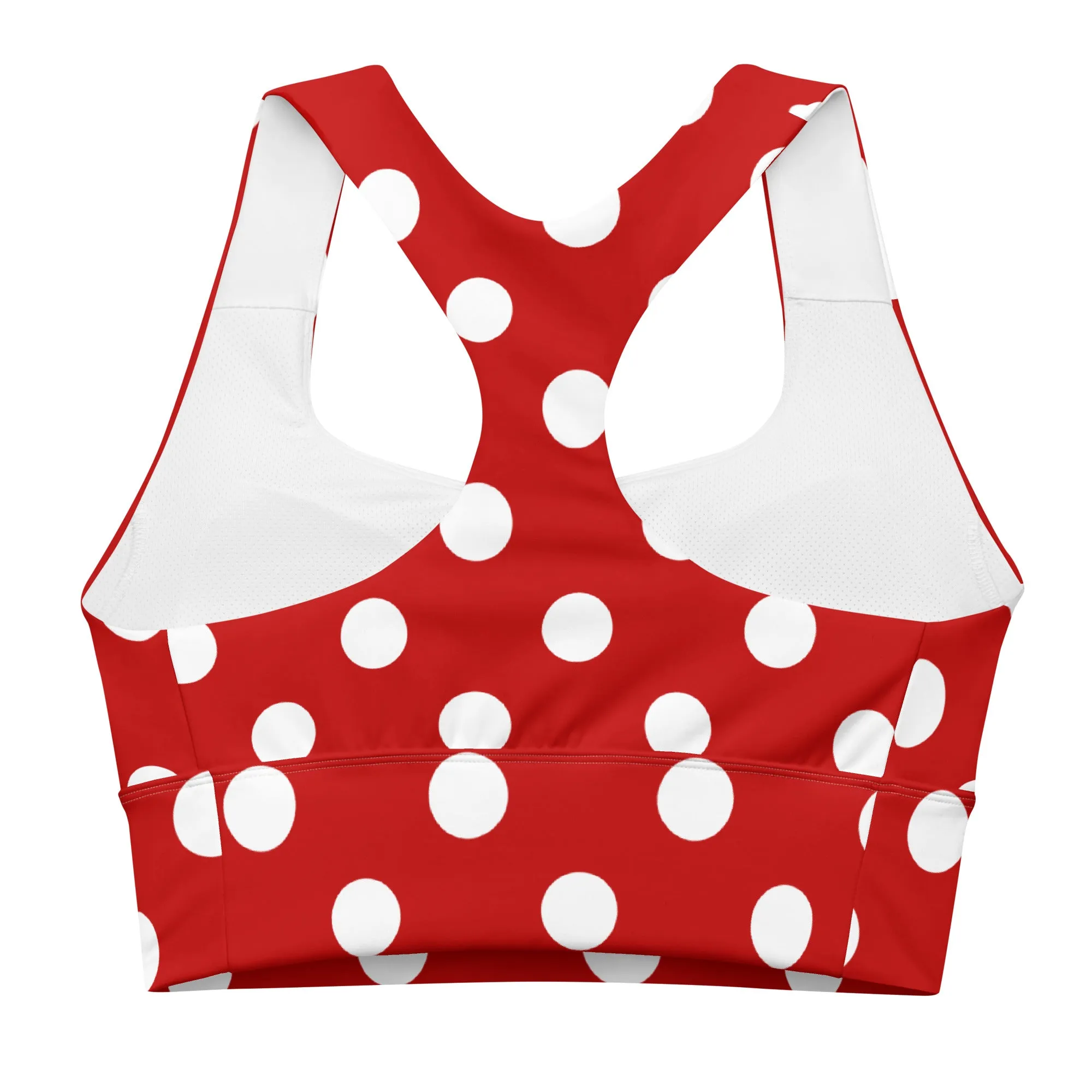 Classic Red & White Polka Dot Sports Bra, lioness-love