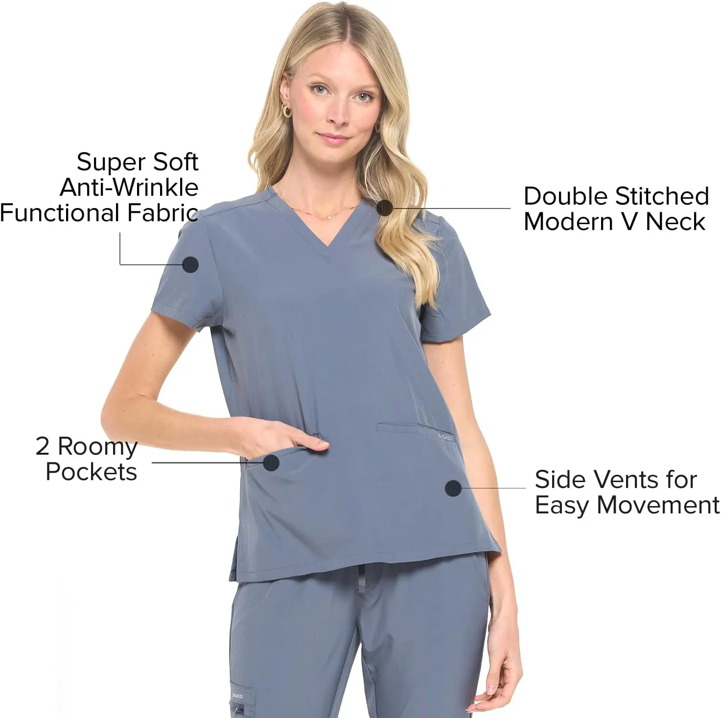 Dagacci Medical Uniform Women and Men Unisex 4-Way Stretch Jogger Scrub Set