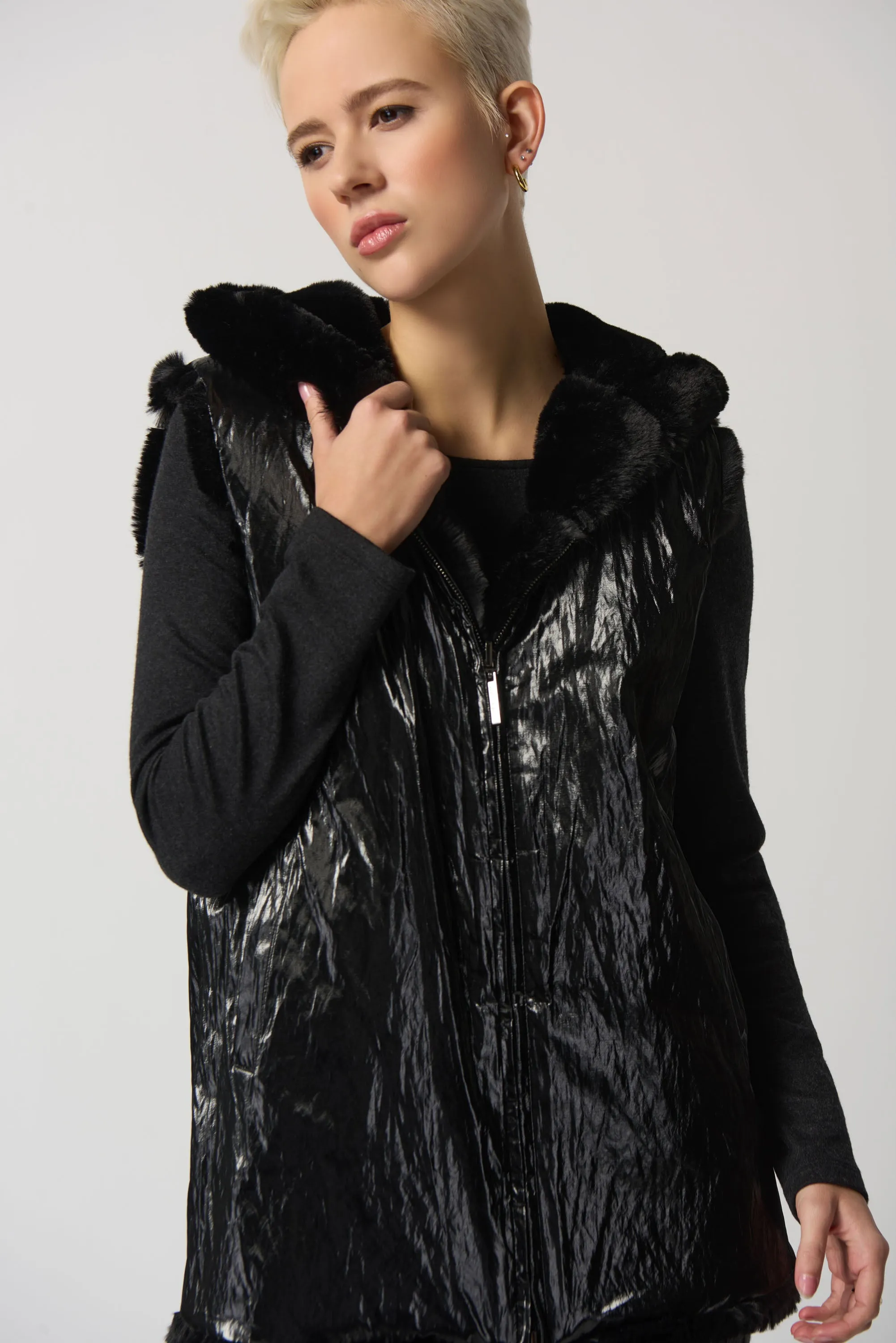 Faux Fur Hooded Vest