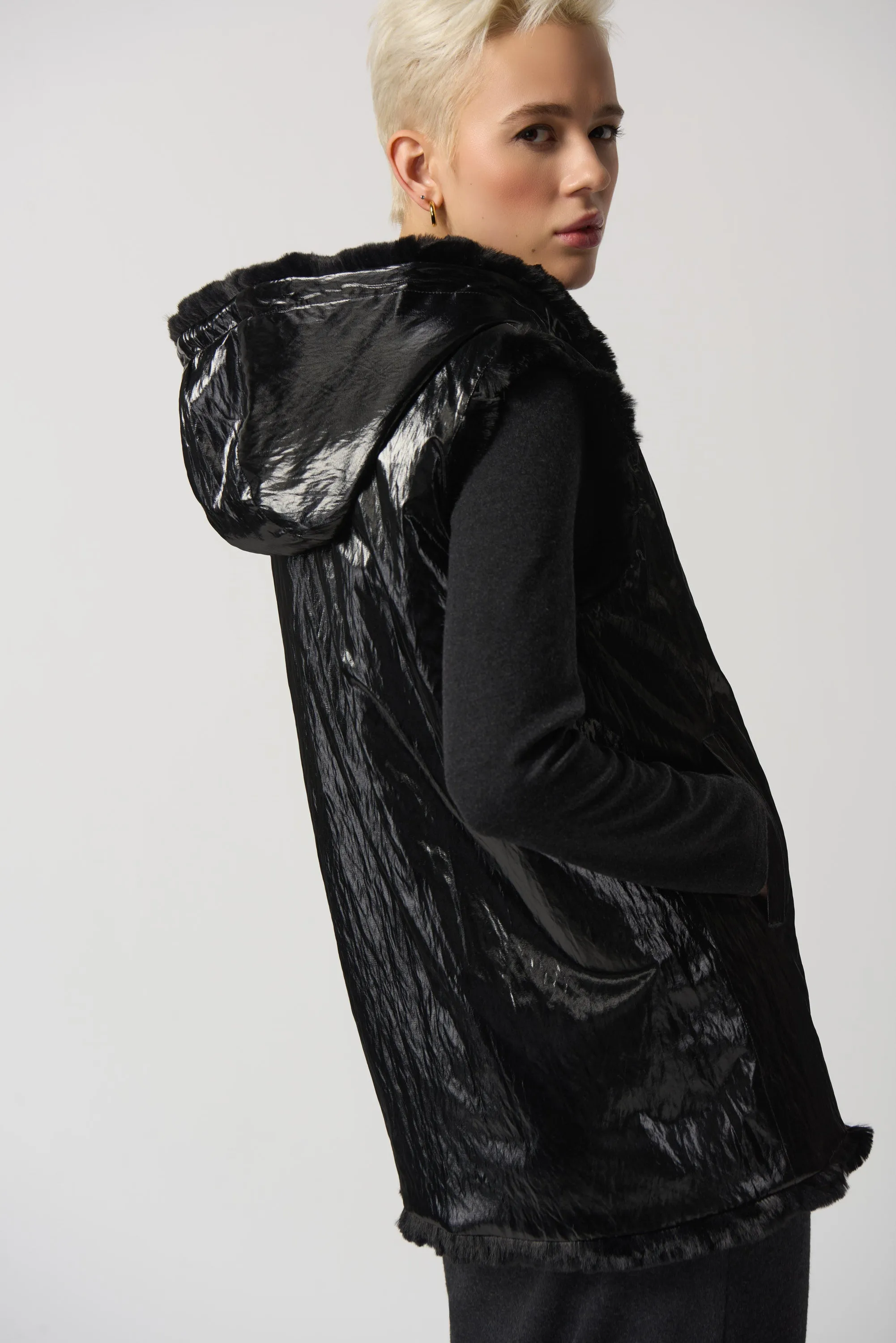 Faux Fur Hooded Vest