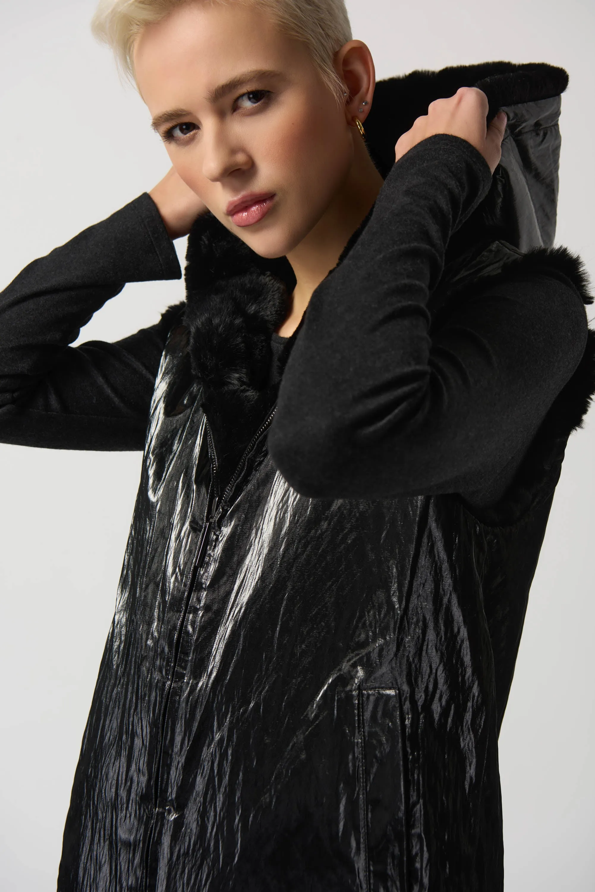Faux Fur Hooded Vest