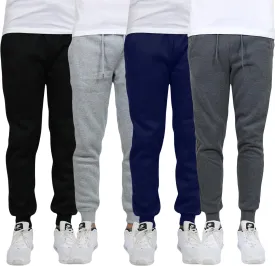 Galaxy by Harvic Mens Slim Fit Fleece Jogger Sweatpants with Drawstring and Pocket,4 Pack