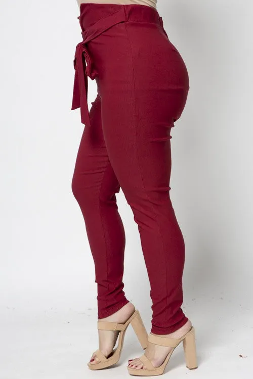 High Waist Tie Front Pants