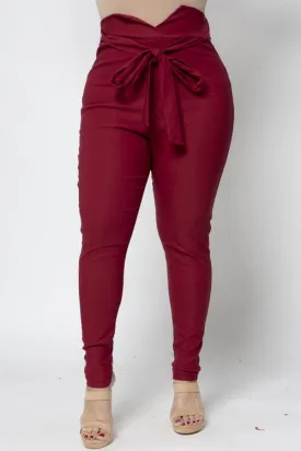 High Waist Tie Front Pants