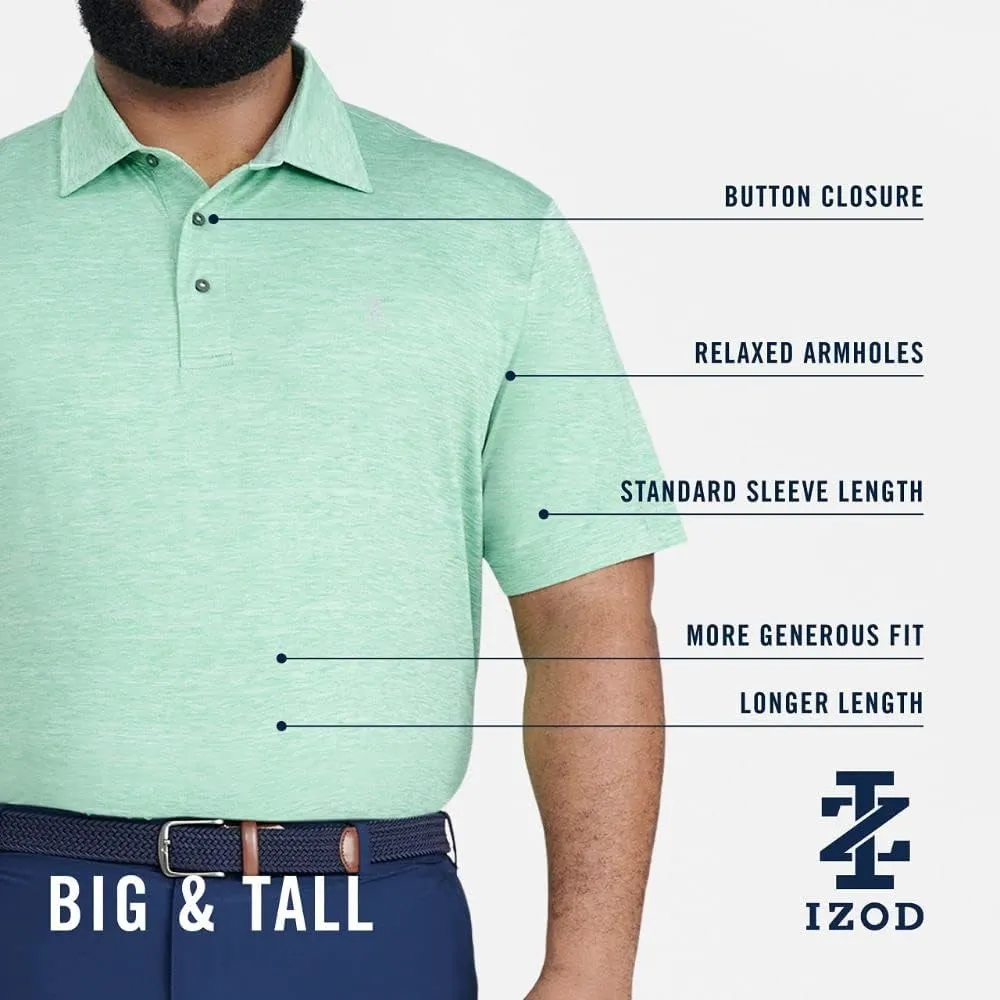 IZOD Men's Big and Tall Swingflex Elite Short Sleeve Golf Polo