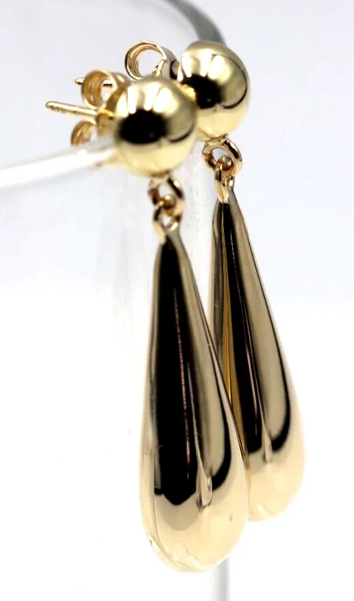 Kaedesigns Genuine New 9ct 9K Yellow, Rose or White Gold Large Teardrop Tear Drop Stud 8mm Half Ball Earrings