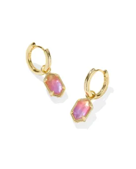 Kendra Scott Hallie Huggie Earrings Gold Sunrise Watercolor Illusion
