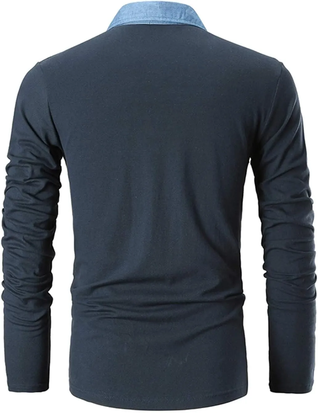 LIUPMWE Men's Shirt Long Sleeve Polo Shirt for Men Basic Slim Fit Long Sleeve Polo Men's Shirts with Pocket Golf Shirts