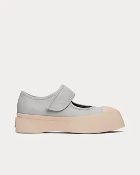 Mary Jane Leather Grey Slip On Sneakers