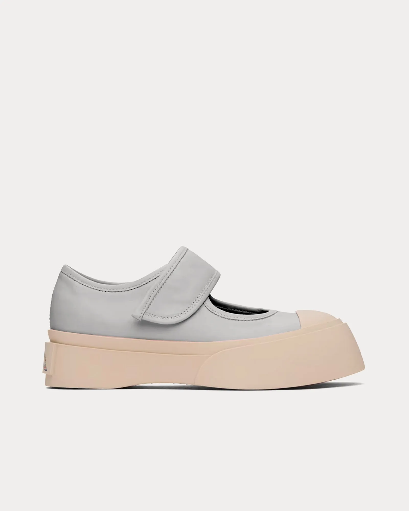 Mary Jane Leather Grey Slip On Sneakers
