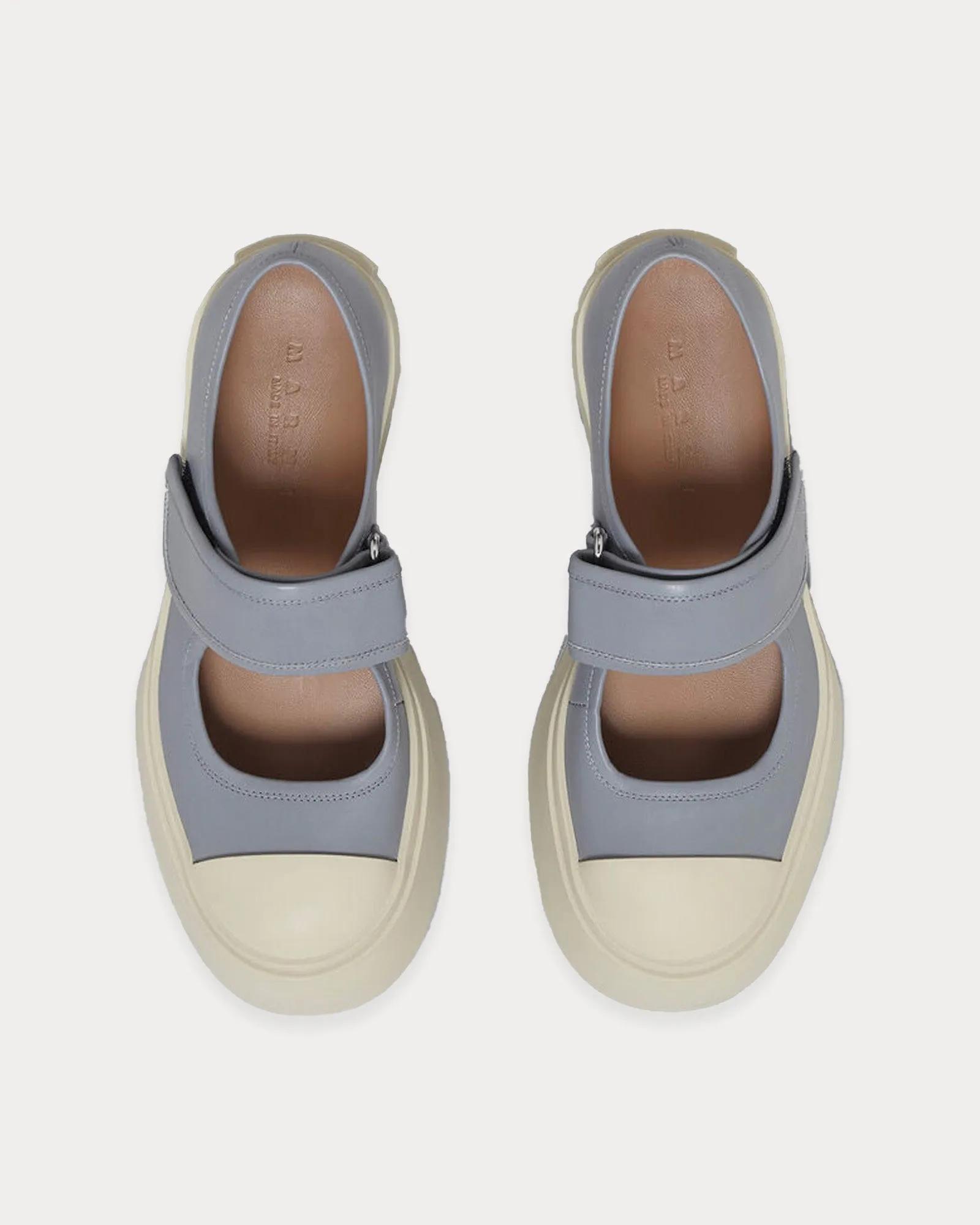 Mary Jane Leather Grey Slip On Sneakers