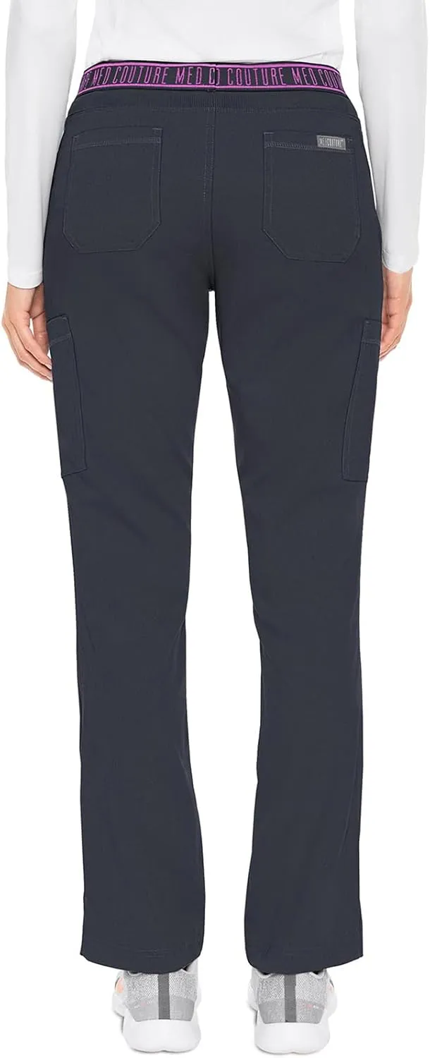Med Couture Women's Yoga Pull-On Pant with 7 Pockets Ultra-Soft Rib-Knit Waistband and 2-Way Stretch Technology - MC7739