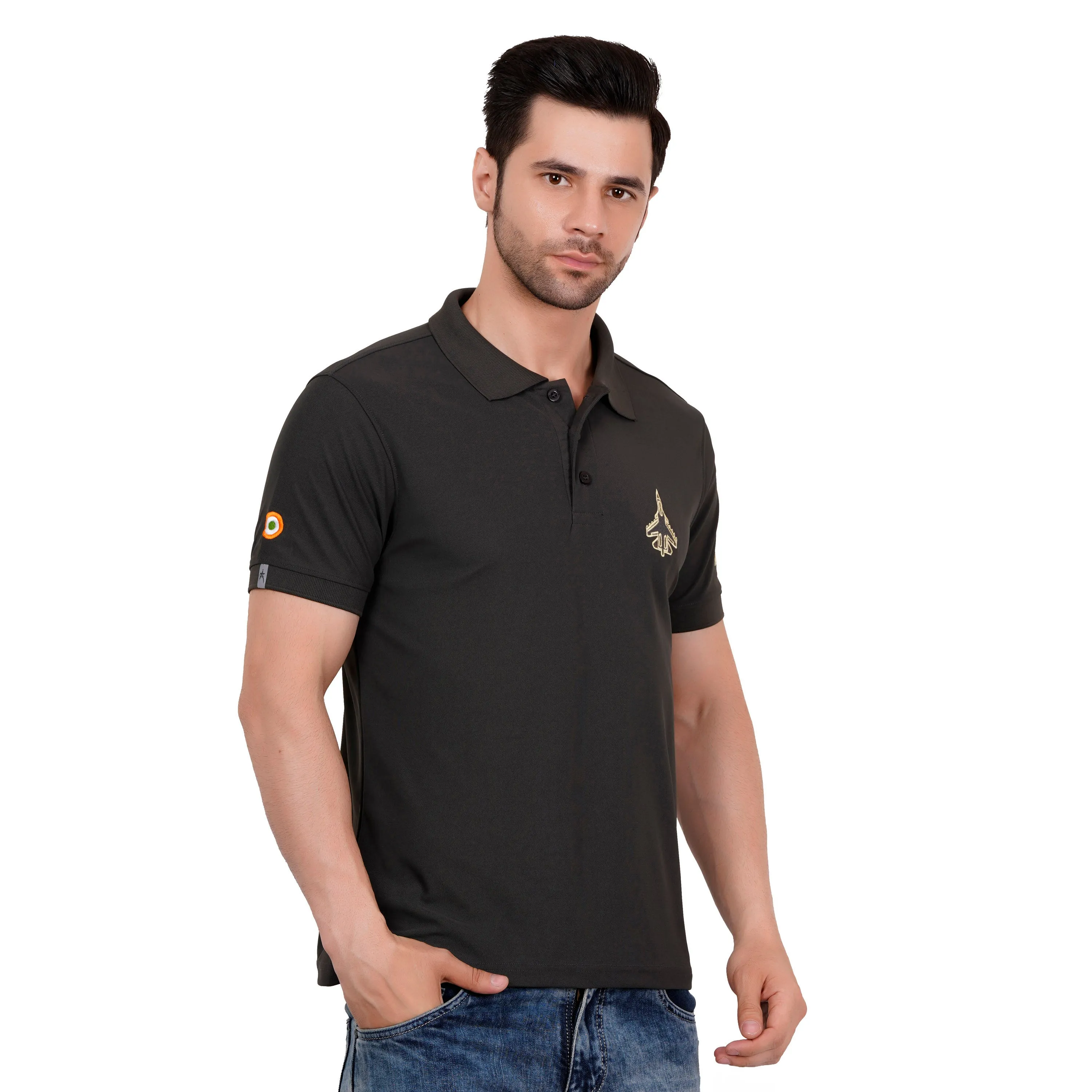 Men's Polos T Shirt SUKHOI-30 CHARCOAL