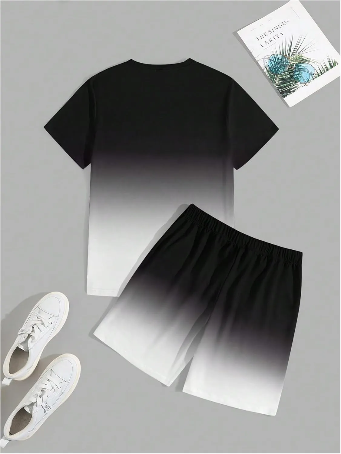 Men's Short Sets 2 Piece Outfits Tropical Graphic Tees and Shorts Sets Beach Vacation Outfits