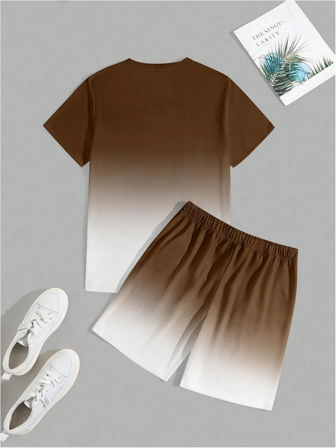 Men's Short Sets 2 Piece Outfits Tropical Graphic Tees and Shorts Sets Beach Vacation Outfits