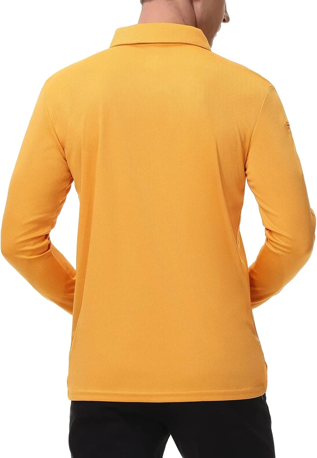 MOHEEN Men's Pique Polo Shirts Dry Fit UPF 50  Long Sleeve Golf Shirt Big and Tall M-6XL