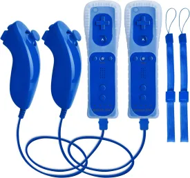 Motion Plus Wii Controllers 2Packs with Nunchucks, Wii Remote Controllers Compatible for wii and Wii U with Built in Motion Plus