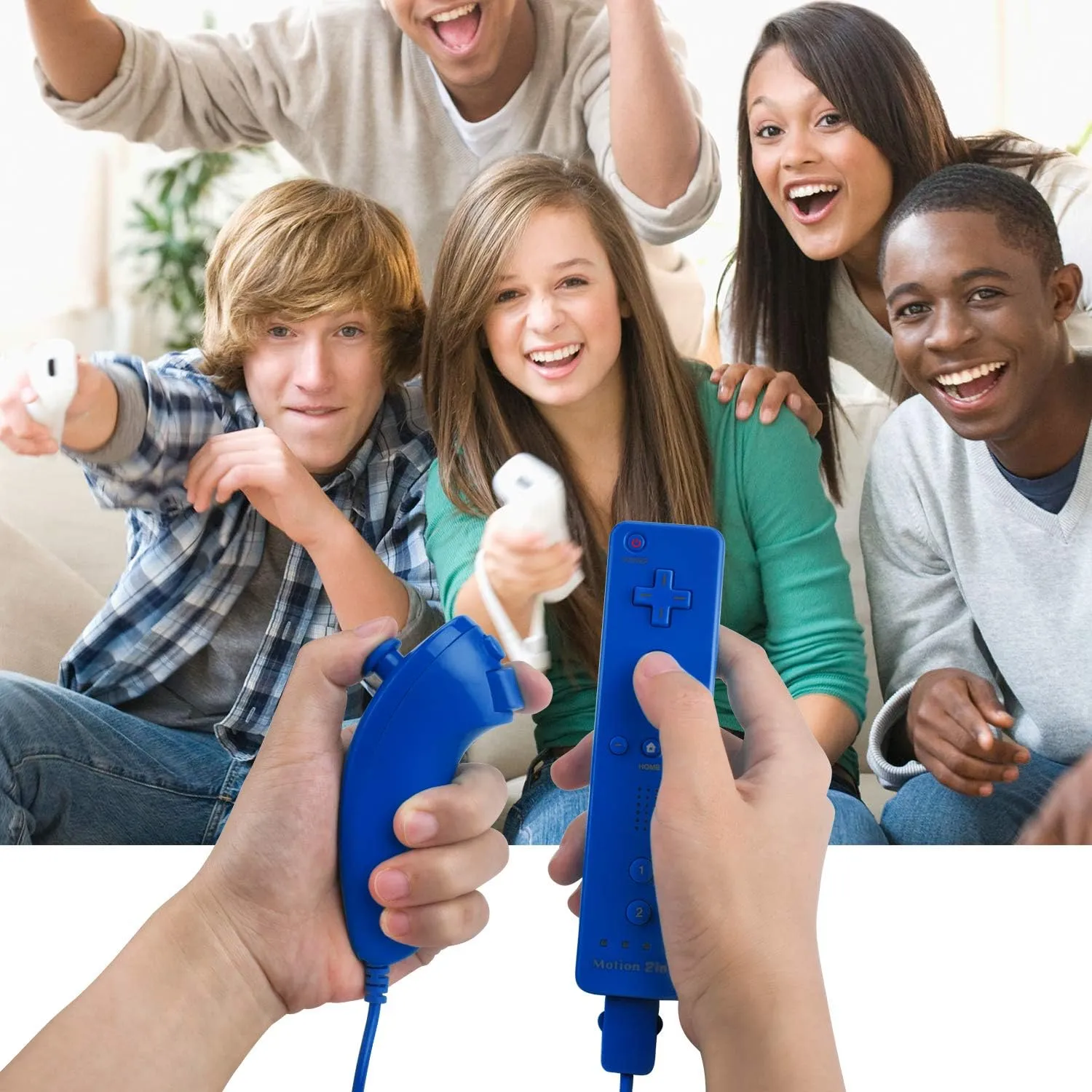 Motion Plus Wii Controllers 2Packs with Nunchucks, Wii Remote Controllers Compatible for wii and Wii U with Built in Motion Plus
