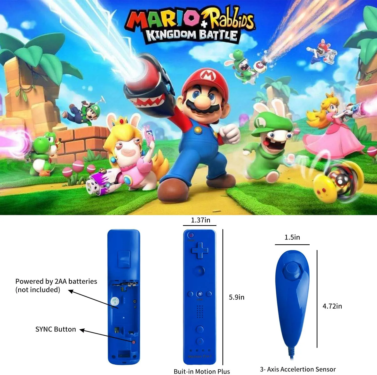 Motion Plus Wii Controllers 2Packs with Nunchucks, Wii Remote Controllers Compatible for wii and Wii U with Built in Motion Plus
