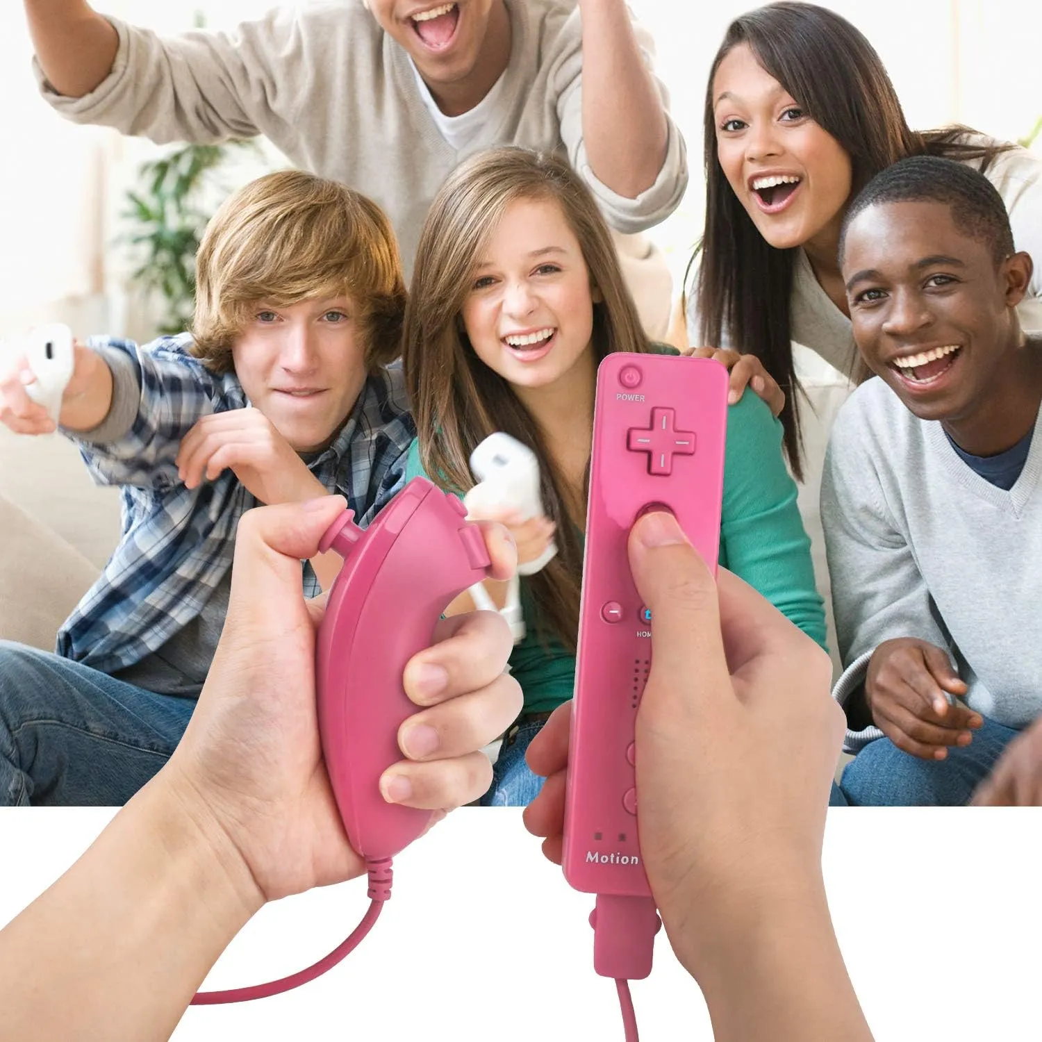 Motion Plus Wii Controllers 2Packs with Nunchucks, Wii Remote Controllers Compatible for wii and Wii U with Built in Motion Plus