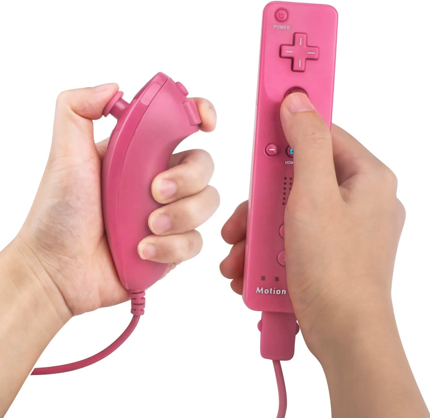 Motion Plus Wii Controllers 2Packs with Nunchucks, Wii Remote Controllers Compatible for wii and Wii U with Built in Motion Plus