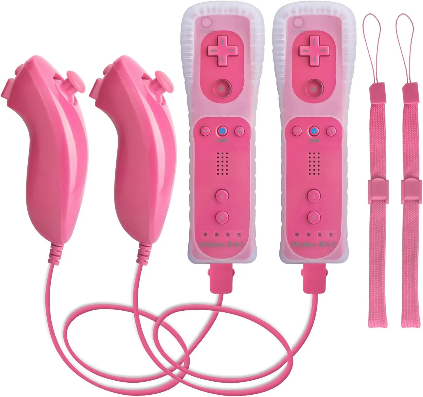 Motion Plus Wii Controllers 2Packs with Nunchucks, Wii Remote Controllers Compatible for wii and Wii U with Built in Motion Plus