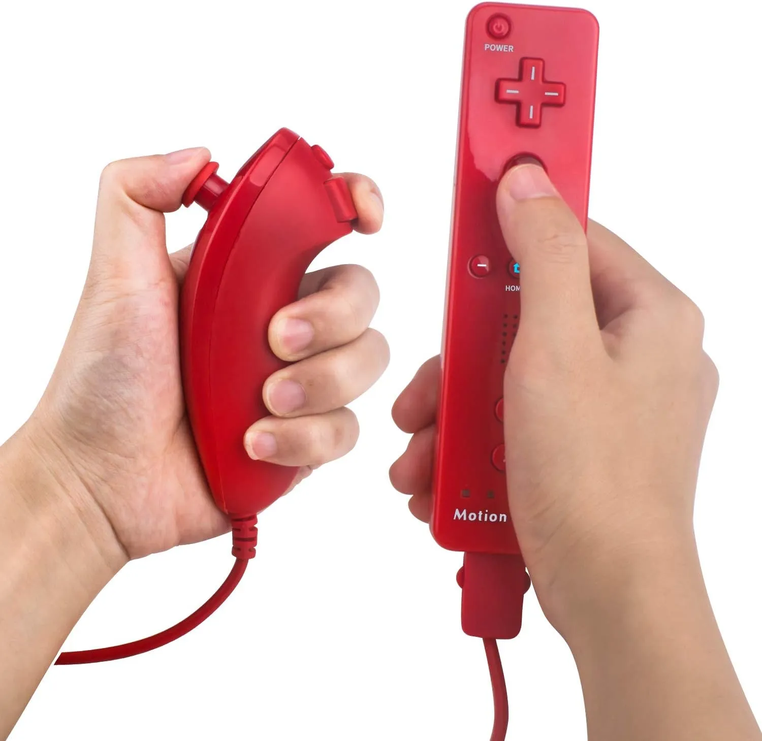 Motion Plus Wii Controllers 2Packs with Nunchucks, Wii Remote Controllers Compatible for wii and Wii U with Built in Motion Plus
