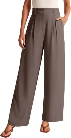 NIMIN High Waisted Dressy Pants for Women Straight Leg Business Casual Work Trousers Office Slacks with Pockets