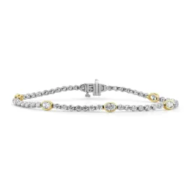 Oval-Cut Diamond Two-Tone Bracelet